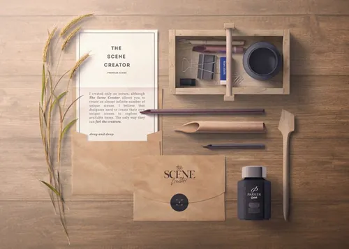 优雅场景VI提案PSD贴图模板11 Items From Scene Creator