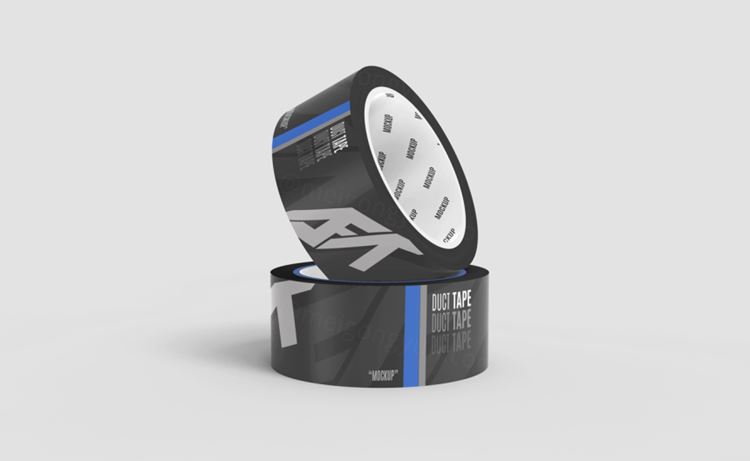 塑料胶带封箱带品牌VI设计提案样机PSD模板 Duct tape mockup Premium Psd