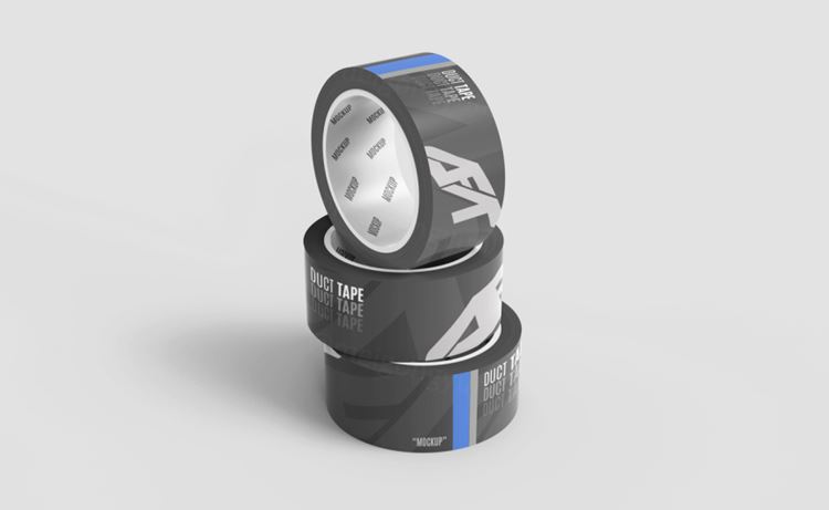 塑料胶带封箱带品牌VI设计提案样机PSD模板 Duct tape mockup Premium Psd