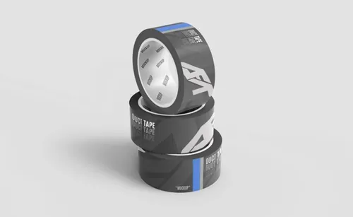 塑料胶带封箱带品牌VI设计提案样机PSD模板 Duct tape mockup Premium Psd