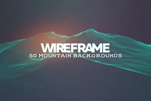 50个线框山脉背景高清素材 Mountain Wirefra