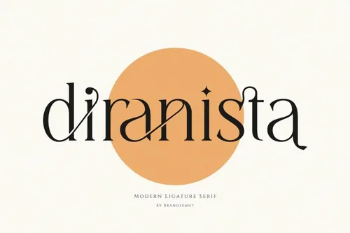 时尚现代奢华女性品牌婚礼杂志排版英文衬线字体 Diranista - Stylish Ligature Serif