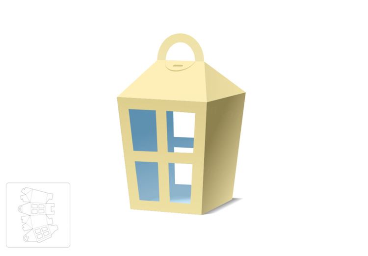 镂空城堡礼品盒模切图/刀模图EPS源文件