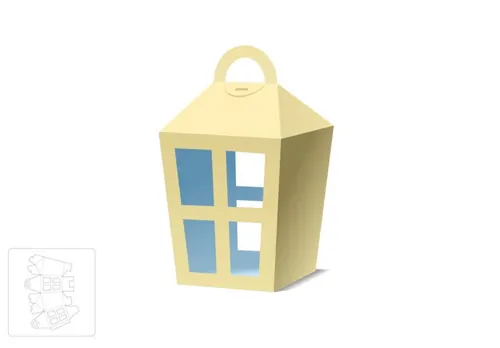 镂空城堡礼品盒模切图/刀模图EPS源文件