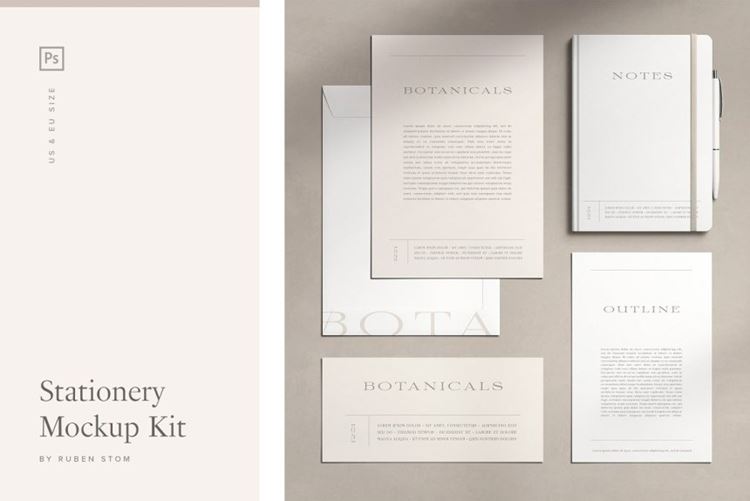 高质量优雅的品牌设计全套VI提案样机模板 Stationery Mockup Kit