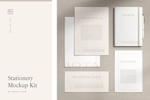高质量优雅的品牌设计全套VI提案样机模板 Stationery Mockup Kit