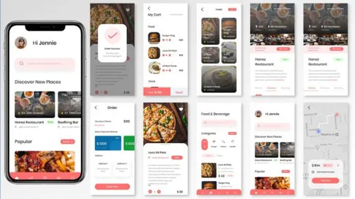餐厅预订手机APP应用UI套件 Eatfast UI Kit – Re