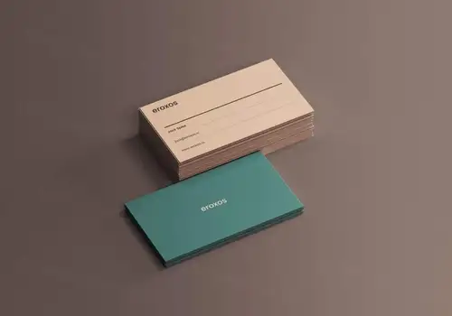 经典朴实风格企业名片设计叠放效果图样机  Classic Business Cards M