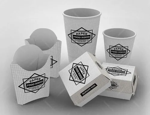 快餐包装盒模型PSD贴图模板Food Box Packaging MockUp