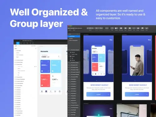 流动钱包金融投资支付iOS移动应用程序UI套件Mobile App U