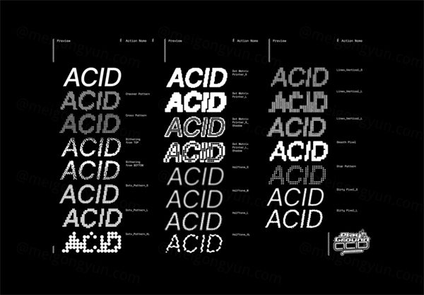 30个锐舞文化酸性艺术复古新潮像素丝网印刷效果PS动作  Timur