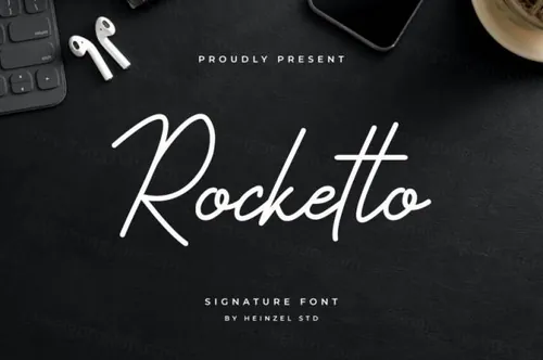现代时尚手写签名英文字体免费下载 Rocketto Signature