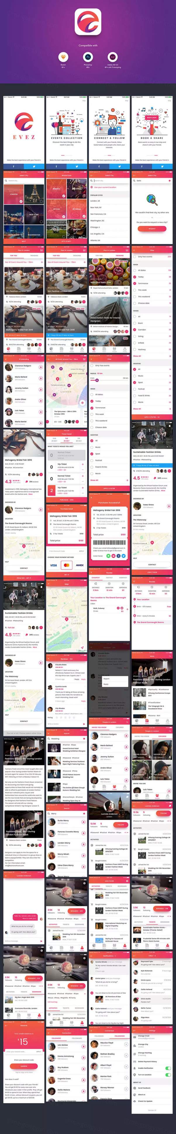 LBS生活服务类的APP UI KITS界面套装