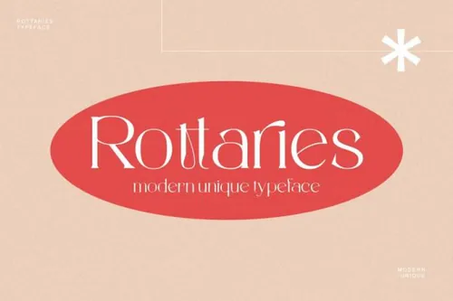 时尚独特奢华女性品牌婚礼杂志排版英文衬线字体 Rottaries - Modern Unique Typeface