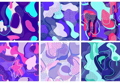 数码艺术 几何抽象矢量元素图案素材 Mint  Lavend