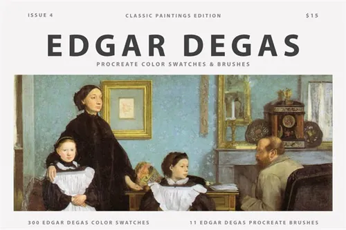 古典世界名画调色画板丙烯酸油画水粉画旧纸笔刷 Edgar Degas