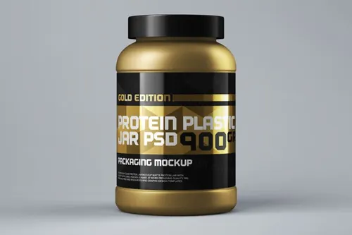 营养品保健品包装样机 Packaging Psd Protein Jar Mockup