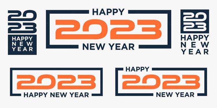 2023年新年快乐跨年2023 LOGO徽标活动标设计数字海