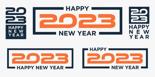 2023年新年快乐跨年2023 LOGO徽标活动标设计数字海