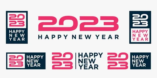 2023年新年快乐跨年2023 LOGO徽标活动标设计数字海