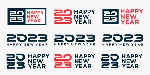 2023年新年快乐跨年2023 LOGO徽标活动标设计数字海