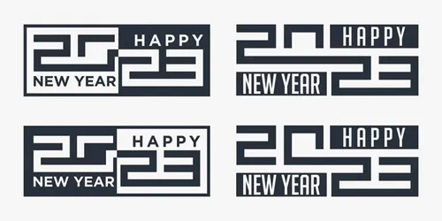 2023年新年快乐跨年2023 LOGO徽标活动标设计数字海