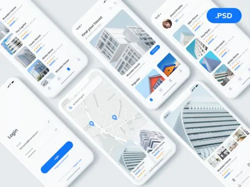 现代房地产物业租赁移动应用程序 UI 工具包 Property Ren