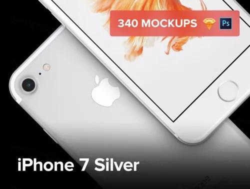 iPhone7贴图样机实体模型340 iPhone 7 Silver Mockups