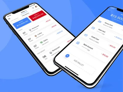 蓝色高端金融财富个人财务管理支付应用程序UI工具包Finey UI KIT