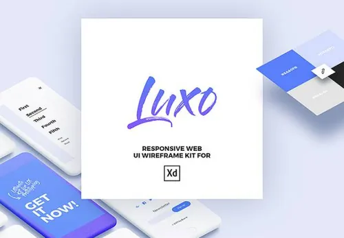 简洁实用响应式线框UX原型设计UI工具包Luxo Responsive Wire