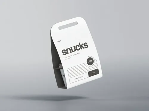 咖啡纸杯包装设计透视图样机 Coffee Cup Bag Mockup