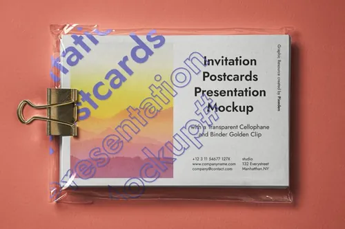 一个多功能的邀请psd明信片样机 Psd Postcard Mockup Presentation