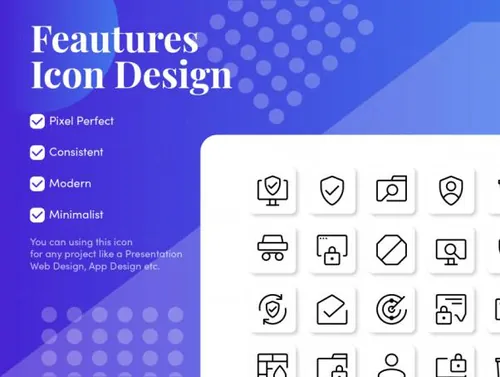 线性安全图标集Security Icon Set myIcon