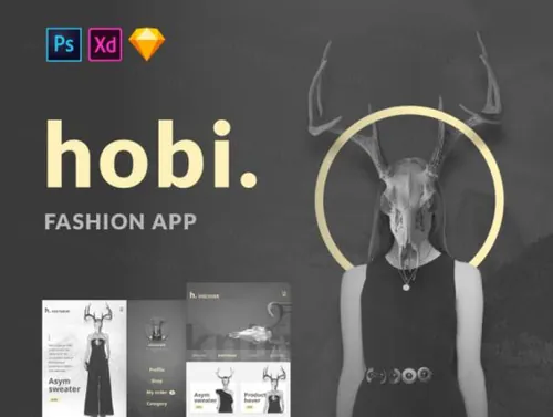 时尚现代艺术电子商务服装应用程序APP UI工具包Hobi Fashion Ap