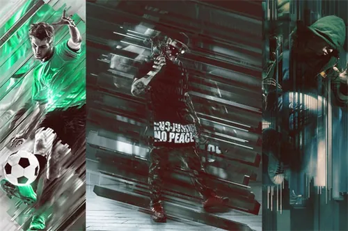 超酷炫错位海报特效PS动作素材 Divide Photoshop Ac