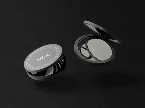 化妆品包粉饼气垫包装外观样机模板 Compact Mirror Mockup