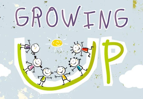 快乐的孩子儿童牵手天天向上up手绘涂鸦风格素描插图矢量设计素材Happy Kids