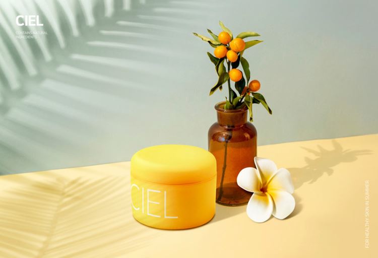 夏日鸡蛋花美妆发膜面膜场景模拟展示模板
