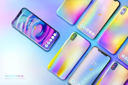 iphone智能大屏手机科技感渐变风格智能样机