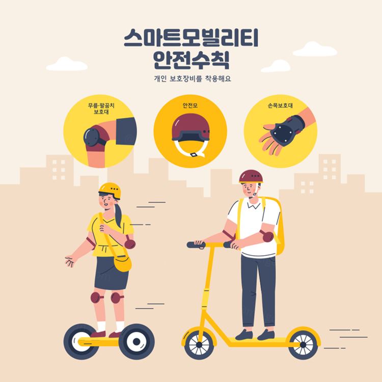 智能出行安全共享电动车滑板车骑行交通公益广告宣传插画素材