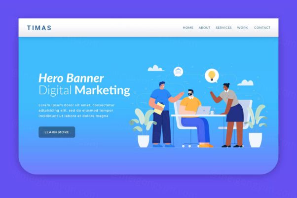 数字营销网站Banner图设计PSD模板