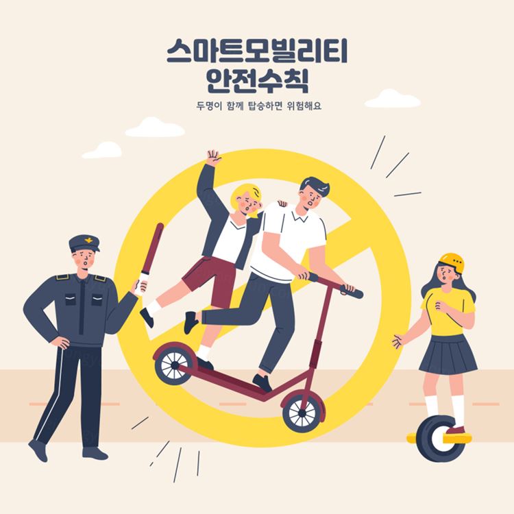 智能出行安全共享电动车滑板车骑行交通公益广告宣传插画素材