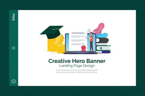 创意网站着陆页Banner图设计PSD模板