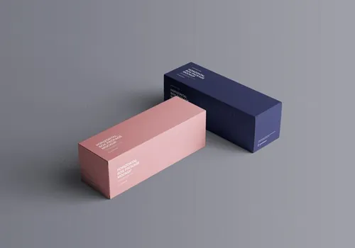 宽矩形包装盒外观设计效果图样机PSD模板 Horizontal Package Box Mockup