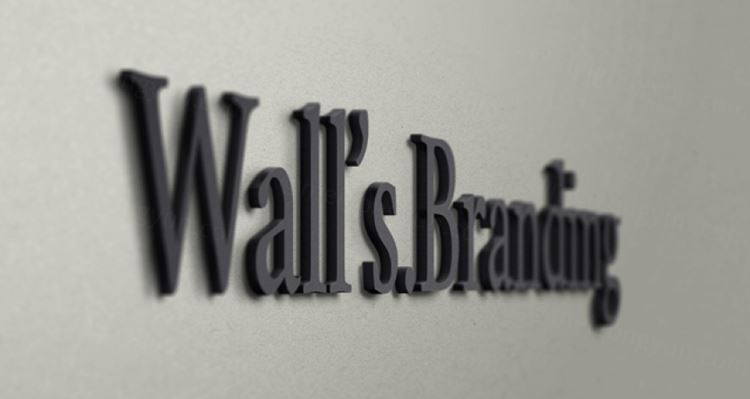 墙壁3D立体徽标PSD贴图样机Wall Branding Logo Mockup