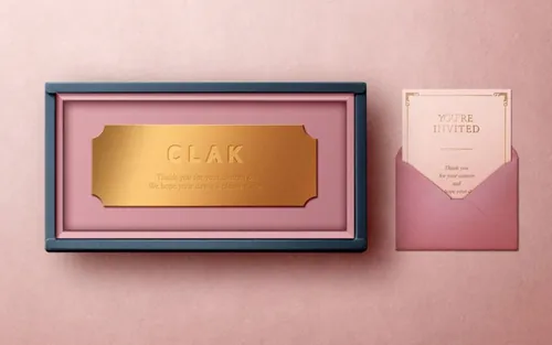 金色尊贵特权卡礼盒留言卡贴图模板