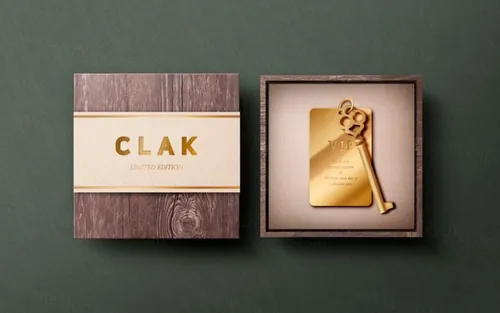 高档木质礼盒VIP特权卡首饰盒样机模板