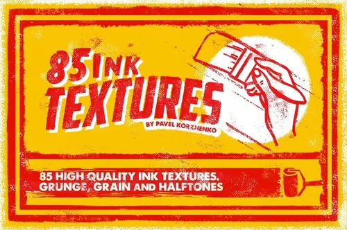 85个模式半调色背景纹理素材 85 Ink Textures