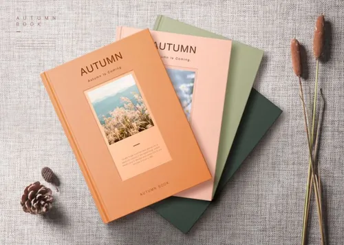 硬皮书籍手册图书智能贴图展示样机