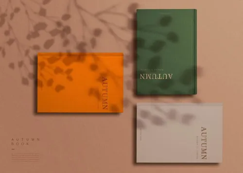 书籍刊物厚皮书记事本场景展示贴图样机5